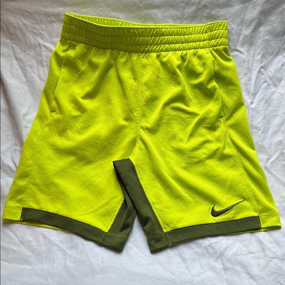 Nike Dri-Fit Yellow and Green Athletic Shorts